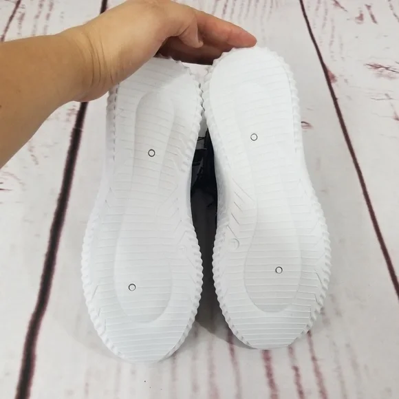 Black Marled Knit High Top Sneakers - Picture 3 of 5